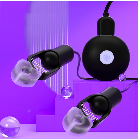 GALAKU - Honey Peach Nipple Clamps (Chargeable - Black) GALAKU - Honey Peach Nipple Clamps (Chargeable - Black)